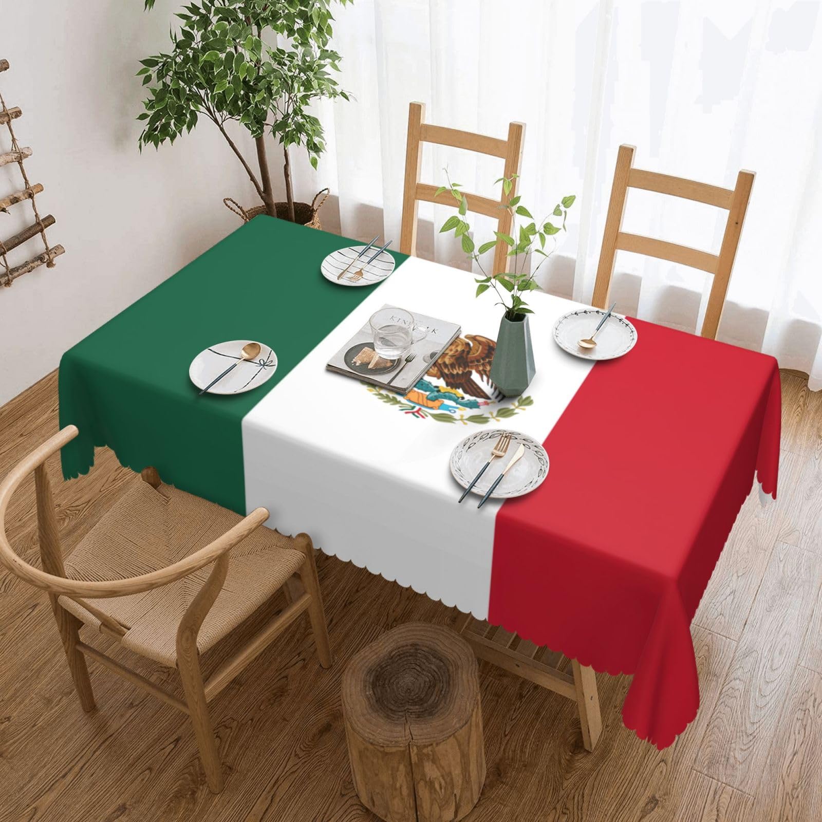 Nappe drapeau Mexique rectangulaire pour buffet et salle à manger