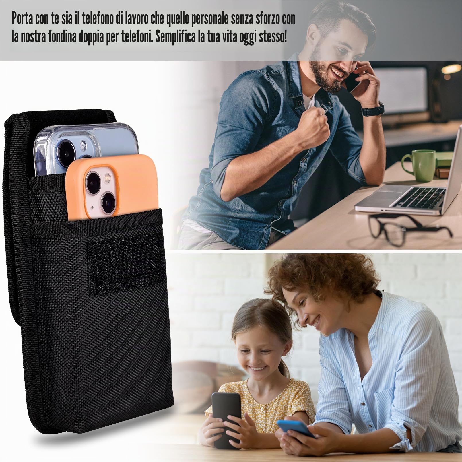 Fondina porta Cellulare, ykooe Portatelefono da Cinta Marsupio Telefono
