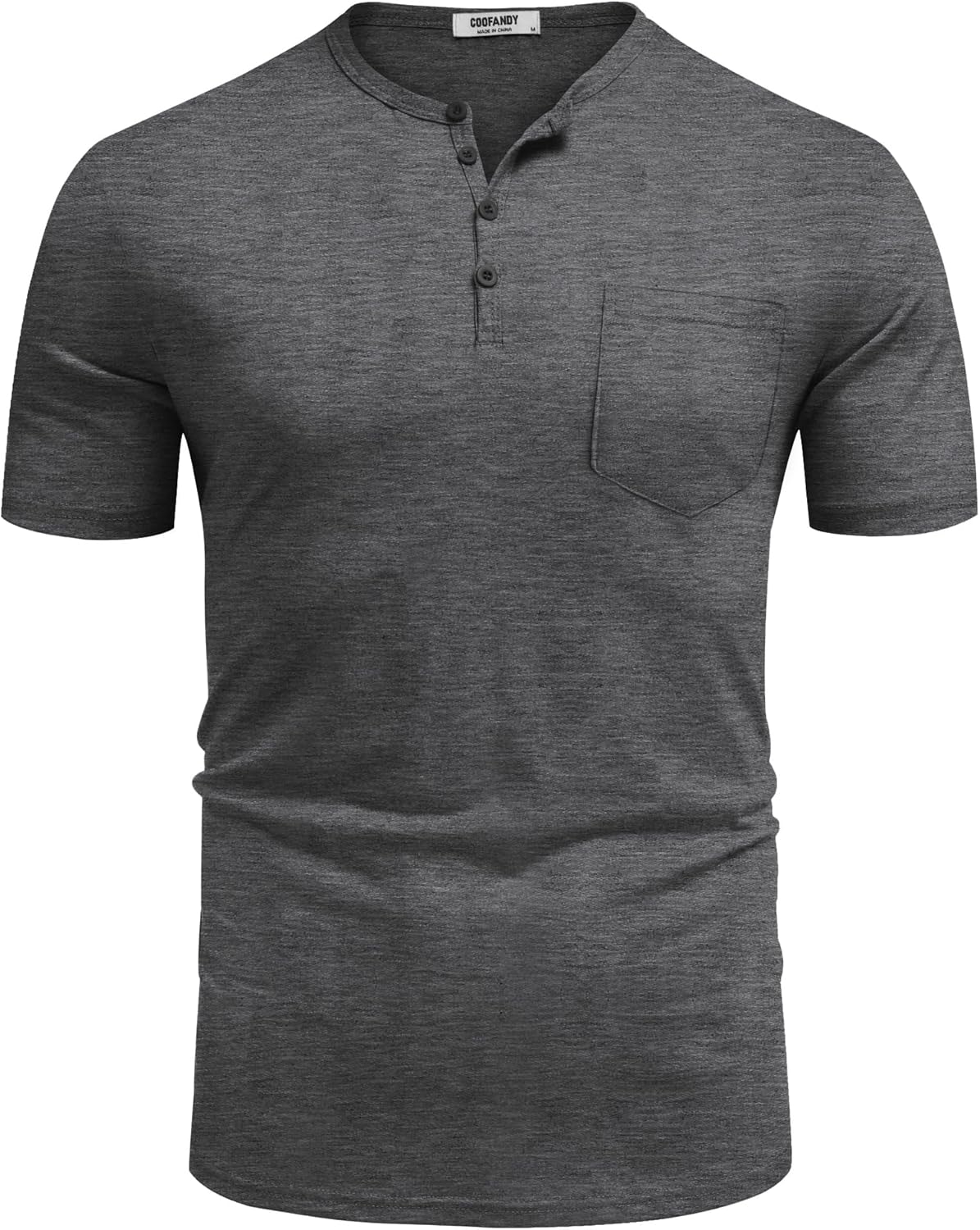 COOFANDY Mens Henley Shirts Short Sleeve Casual T Shirt Plain Slim Fit Henley Stylish Summer Tee Shirts with Pocket - Image 6