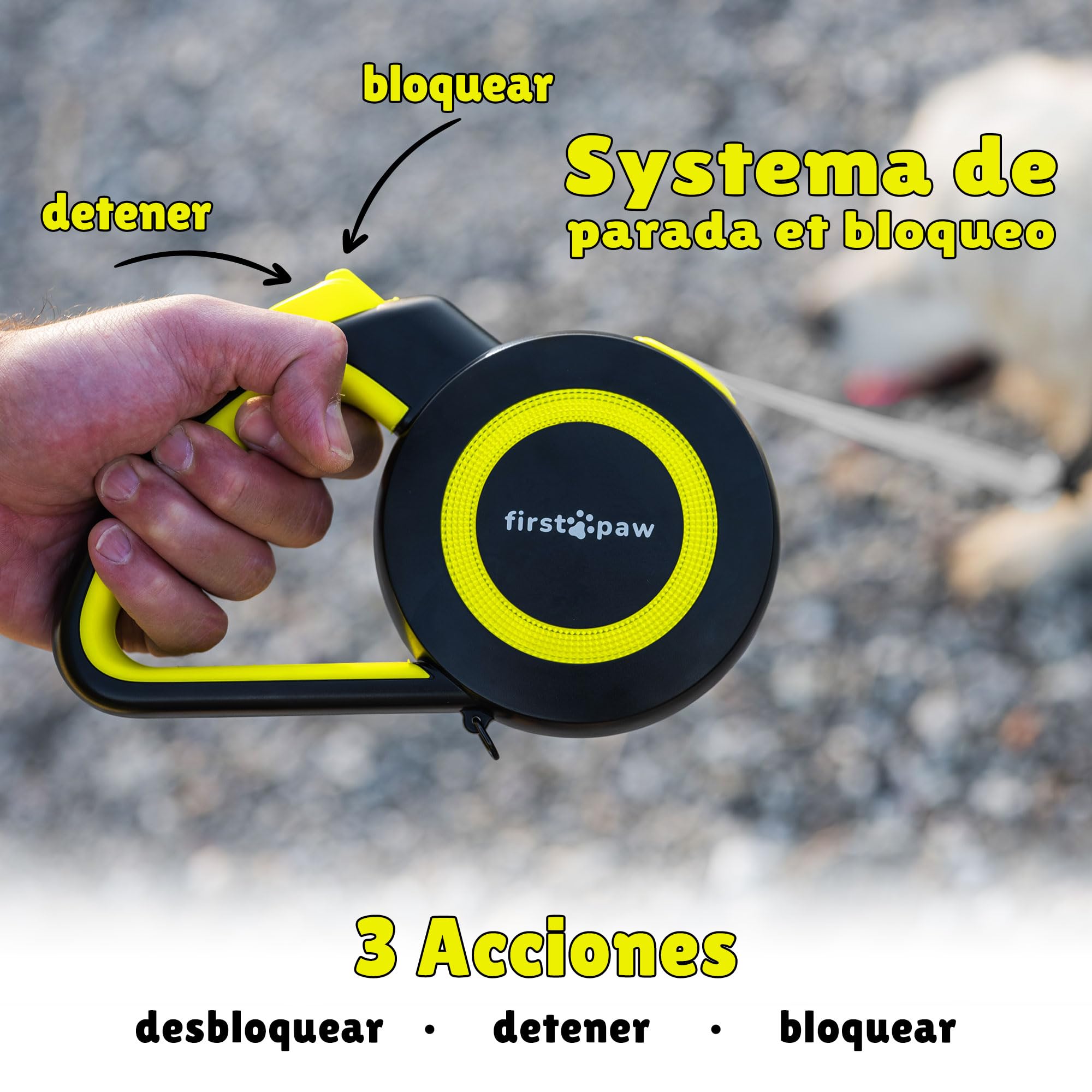 Correa Perro Extensible 5 Metros - Correa Retráctil Perro para Adiestramiento y Paseo con Cinta Reflectante 360º Sin Enredos - para Perros medianos y Grandes (hasta 50 kg)
