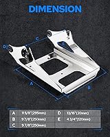 Vista 2 de Benlari Soporte de maletero desmontable cromado, 2 unidades, compatible con Harley Davidson Touring Street Glide Road King Road Glide Electra Glide