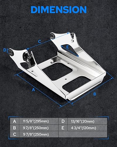 Miniatura 2 de Benlari Soporte de maletero desmontable cromado, 2 unidades, compatible con Harley Davidson Touring Street Glide Road King Road Glide Electra Glide