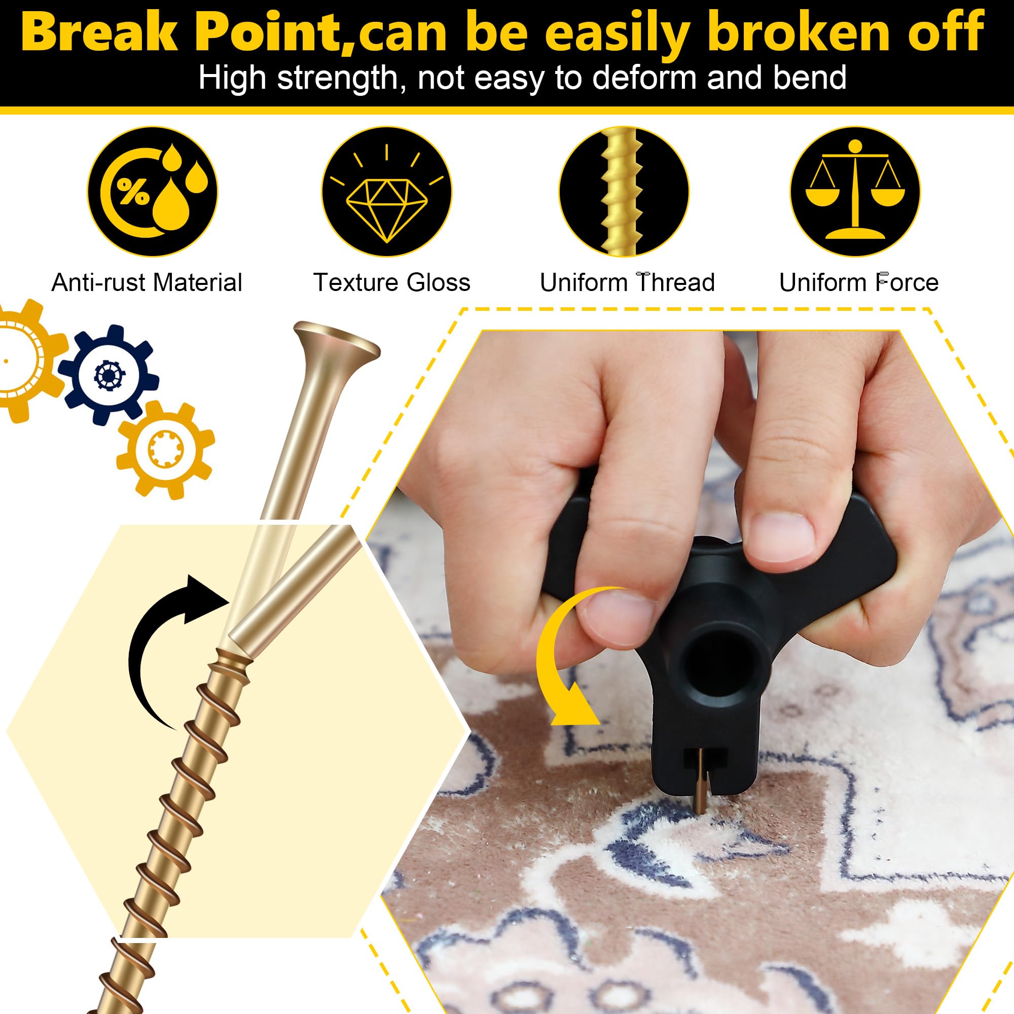 Dreyoo Squeaky Floor Repair Kit, Squeak No More Kit Eliminates Floor Squeak Fit Most Carpet