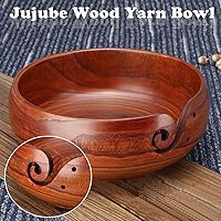 Vista 6 de Piru Natural-Azufaifo-Madera-Hilo-Cuenco-Soporte-Para Tejer-Crochet-Skeins-Decoración del Hogar-Natural-Azufaifa-Hilo-Lana-Cuenco-Porta-Para