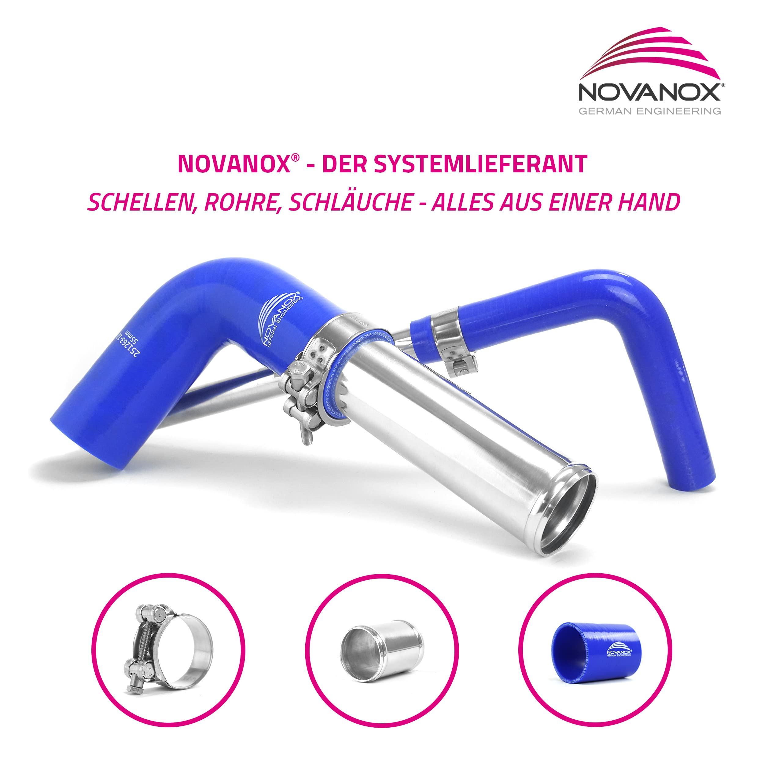 NovaNox® Superflex Tuyau en silicone Ø 13 mm à 54 mm Taille au choix, diamètre intérieur : Ø 13 mm, couleur : bleu