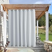 Vista 40 de NICETOWN 2 Paneles de Cortinas para Exteriores Extra Anchas Impermeables y a Prueba de Viento, Bordes Superior e Inferior con Ojales Antióxido