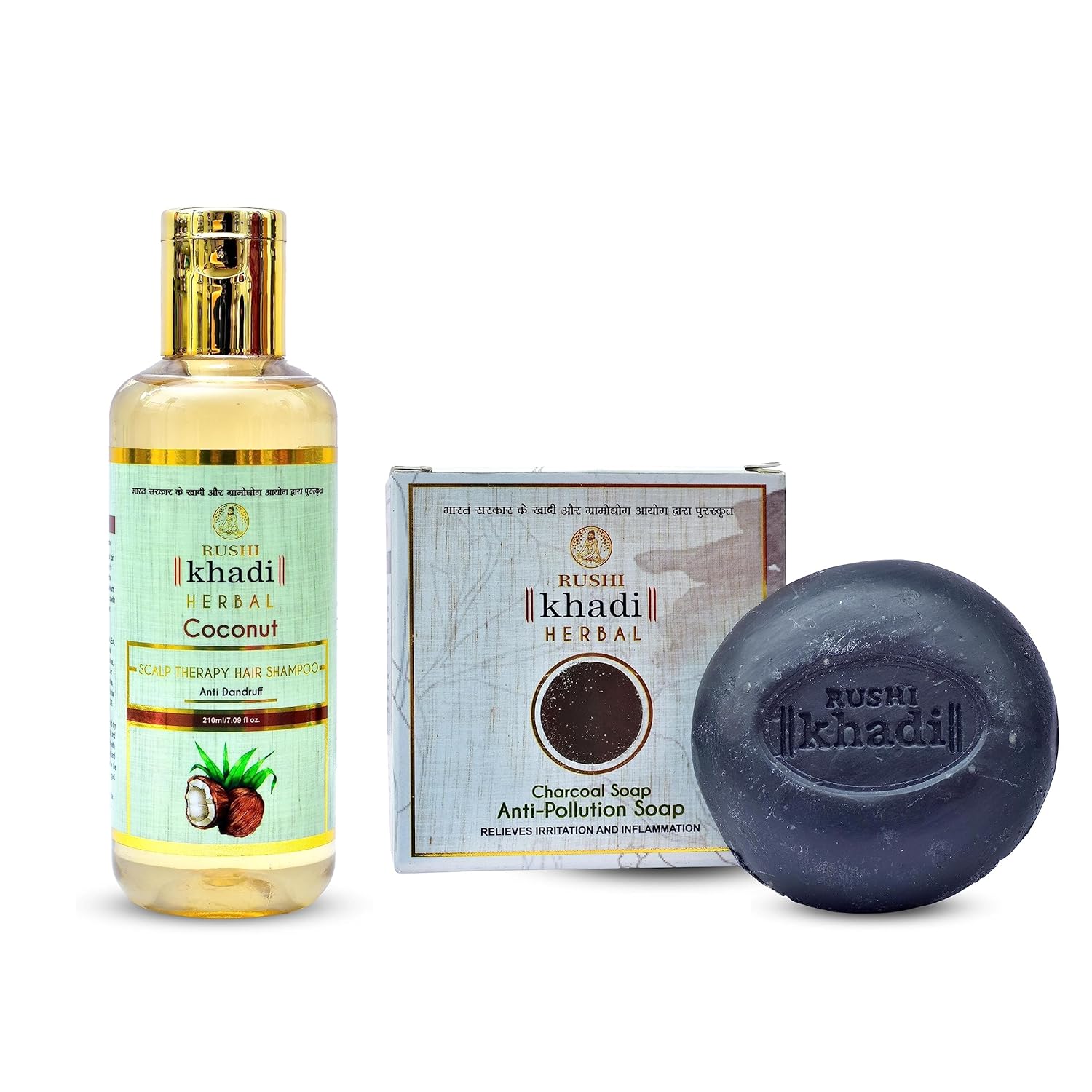 Buy Rushi Khadi Charcoal Milky Soap 200g (2 * 100g) + Rushi Khadi