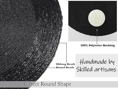 Miniatura 3 de COTTON CRAFT Glitz - Juego de 4 manteles individuales con cargador de cuentas hechos a mano, juego de 4  Cosecha de Halloween, otoño, vacaciones,