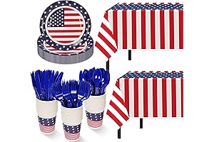 Celebrate Your Independence in Style: 152-Piece Patriotic Partyware Extravaganza