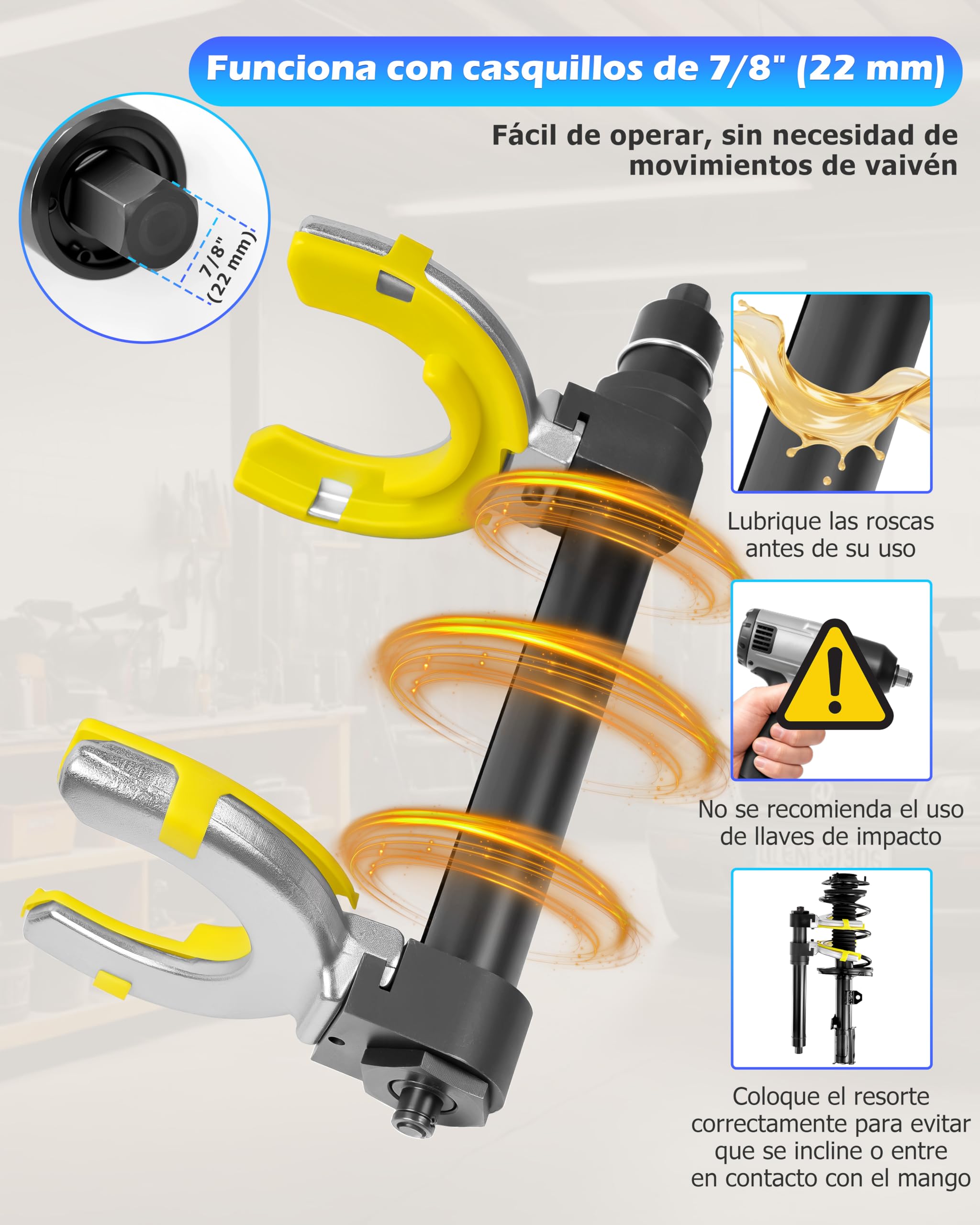 DAYUAN Compresor Muelle Macpherson Strut Coil Spring Compresor Dumper Extractor Yema Protector