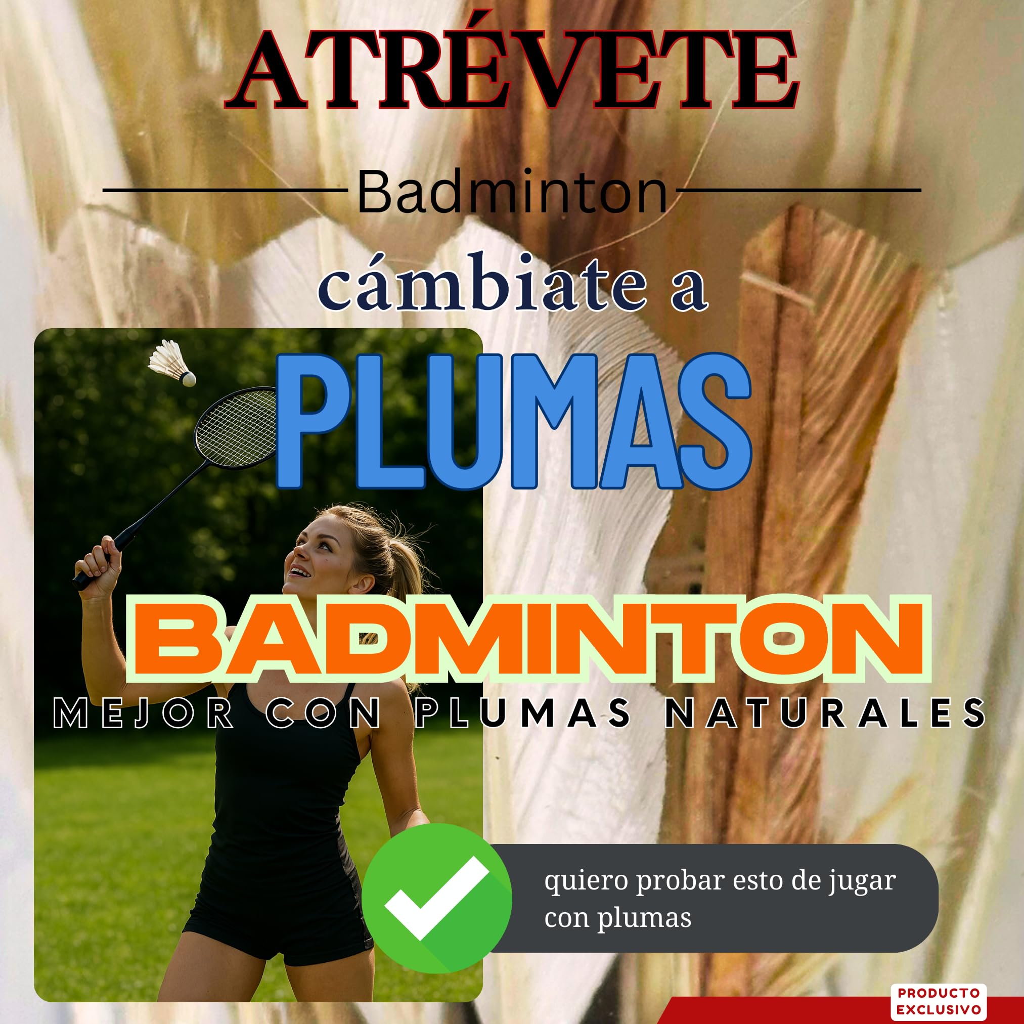 Pelotas Bádminton Pluma Natural Profesionales Resistentes Set 6 Pack Entrenamiento