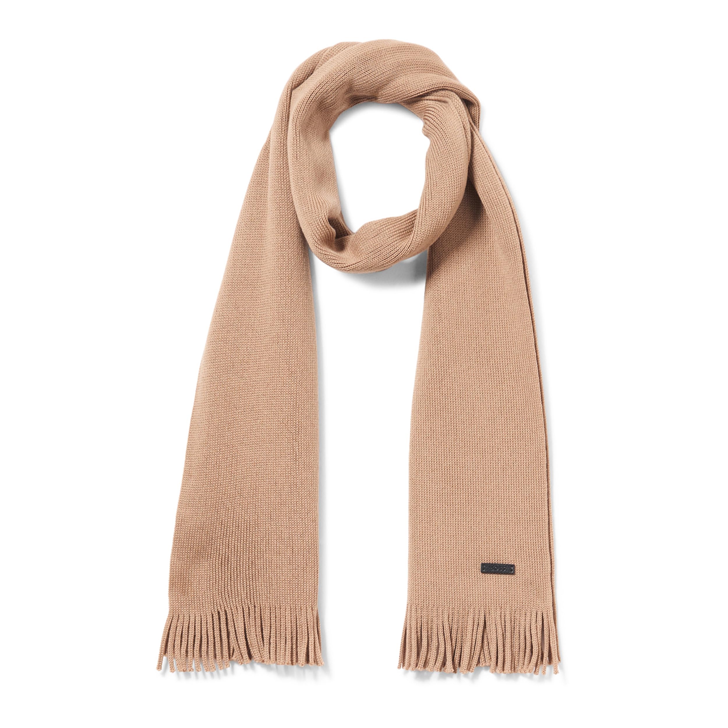 Mens Wool Textured Small Logo ScarfScarf-image-25