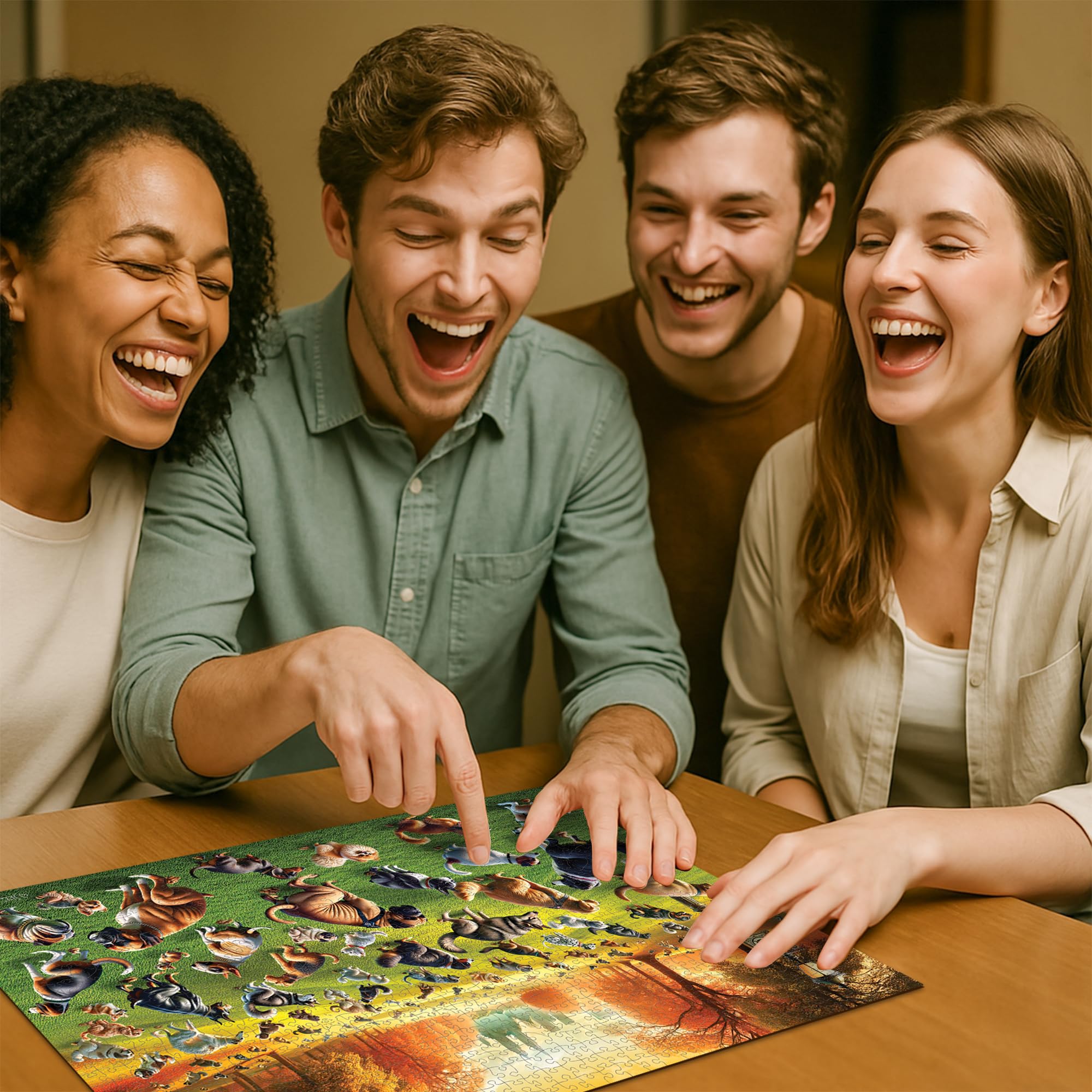 Wooden City Puzzle da 1000 Pezzi in Legno - Puppies' Poopies