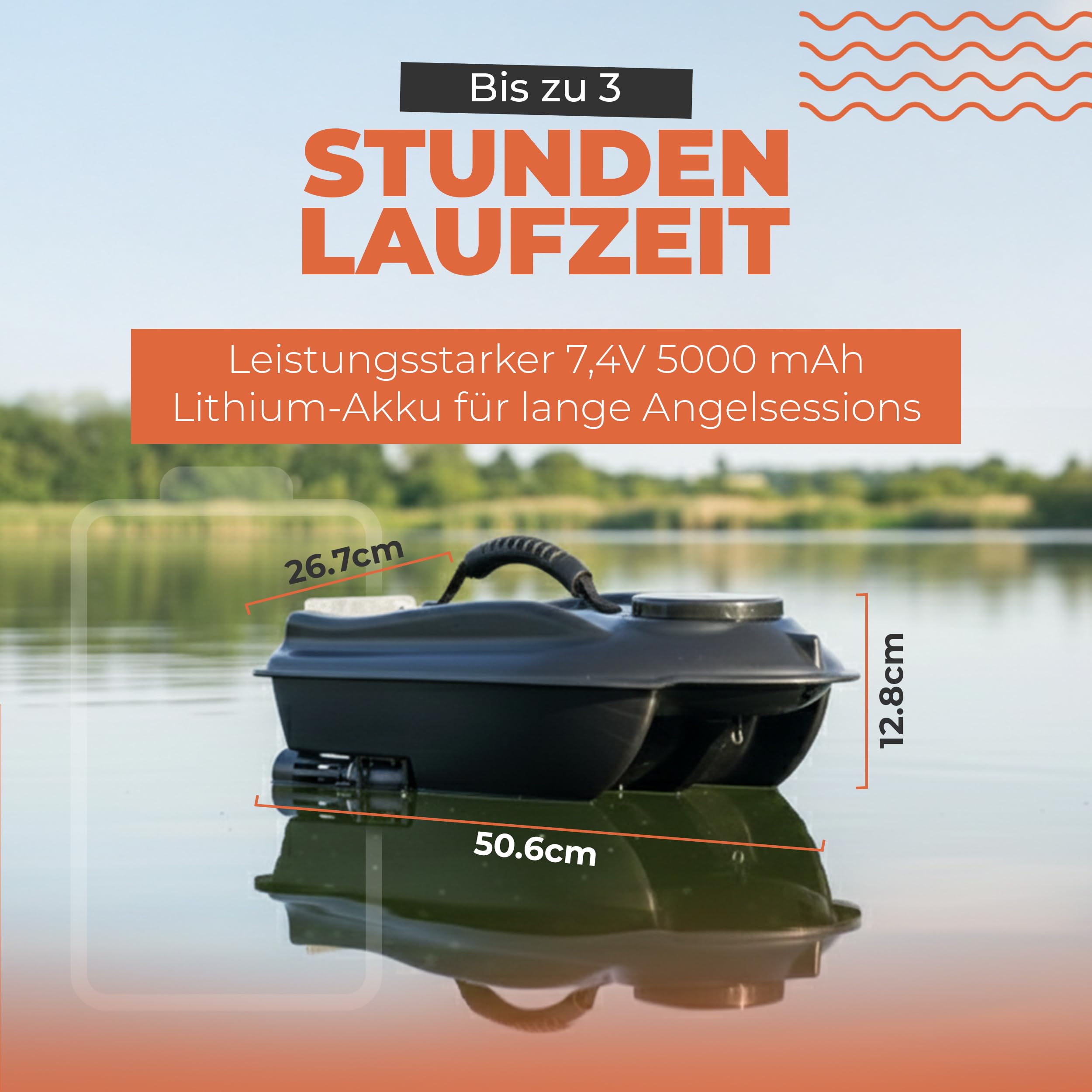 Torcster 213822 Futterboot Boatman Actor Version V6 Köderboot Karpfenangeln RTR GHz inkl. Akku, Ladegerät, Schwarz