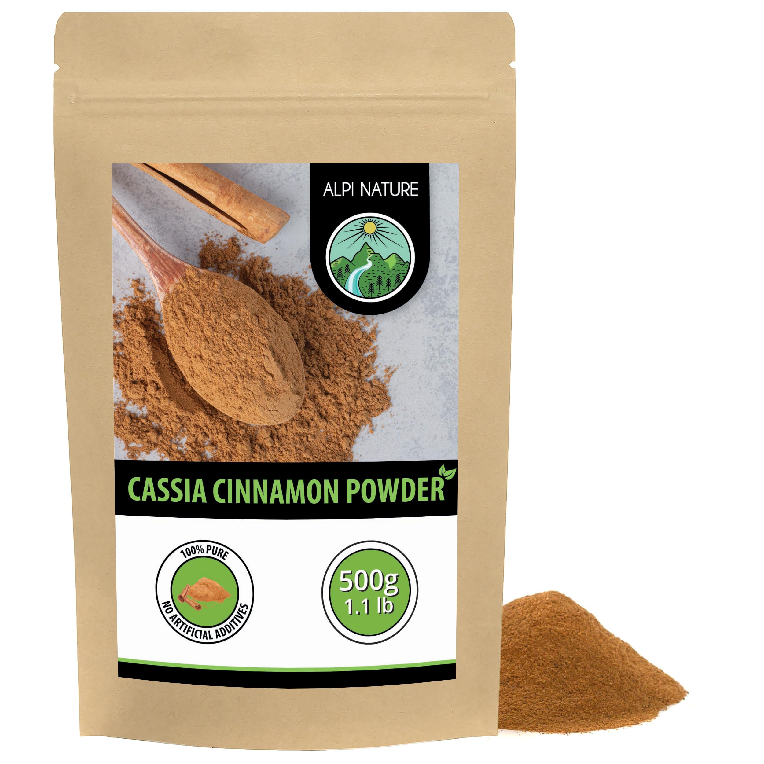 Cinnamon Powder 500g 1.1 lb, Ground Cassia Bark Sticks for Baking and Drinks