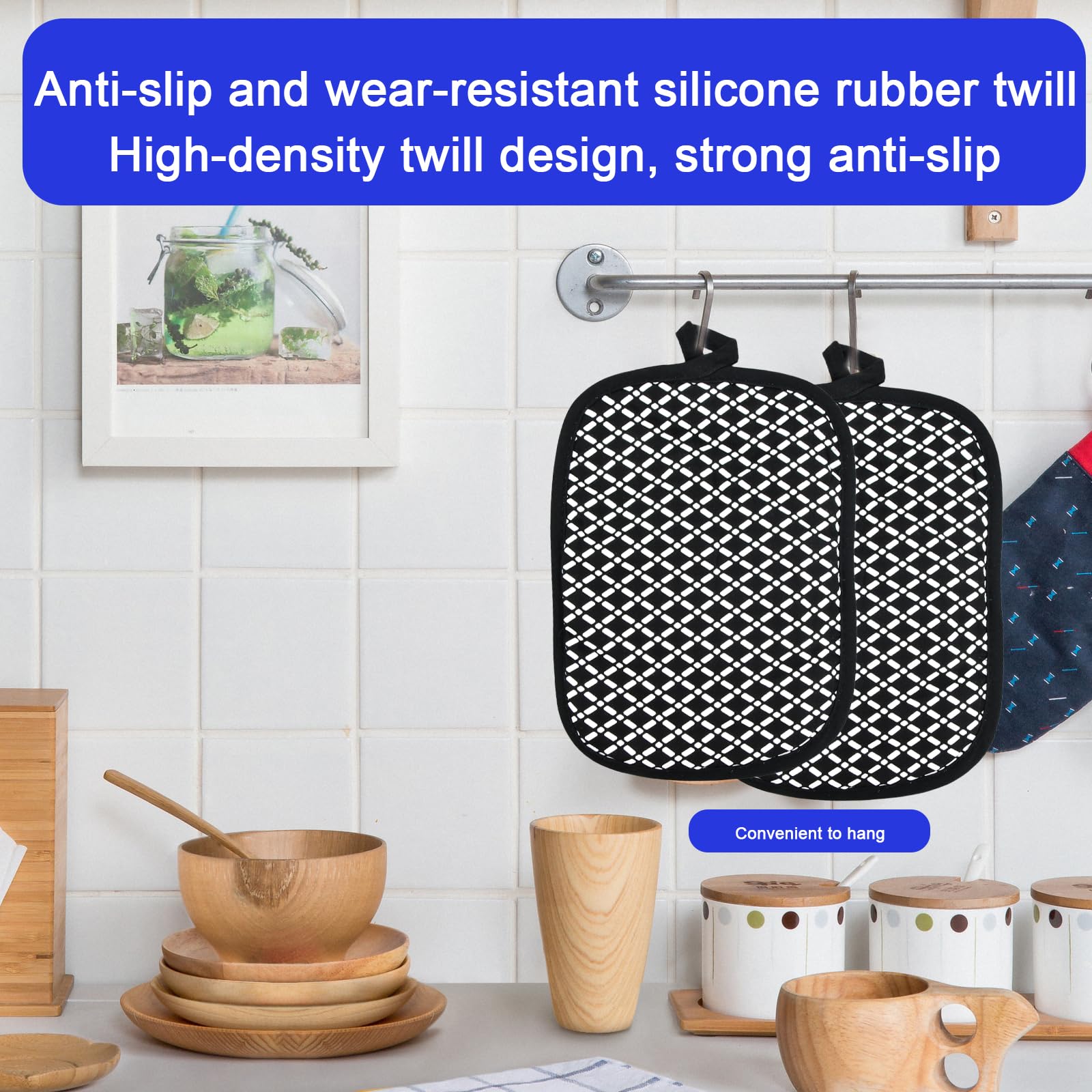 Zuroki Maniques En Coton Avec Poche, Gants De Cuisine Résistants à La