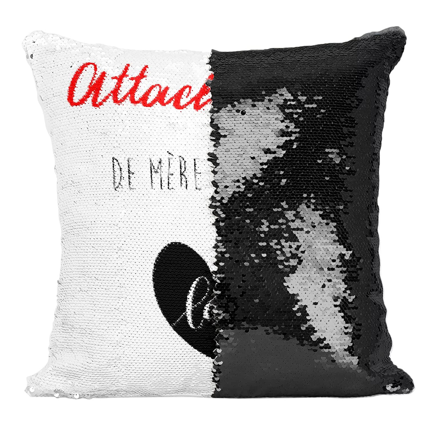 Coussin paillettes noir Attachiante de Mère en Fille idéal pour vos soirées canapé