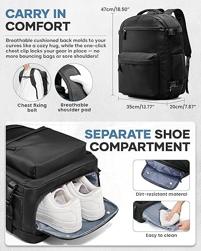 Vista 352 de VECAVE Mochila de viaje para laptop, mochila aprobada para vuelos,Mochila deportiva para universidad casual, E-peacockblue, Mochila para laptop