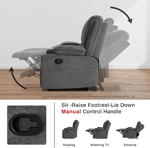 Miniatura 3 de KIGOTY Sofá reclinable de dos plazas con consola central, silla reclinable de cine en casa con 4 portavasos, 2 asientos reclinables, sofá de dos