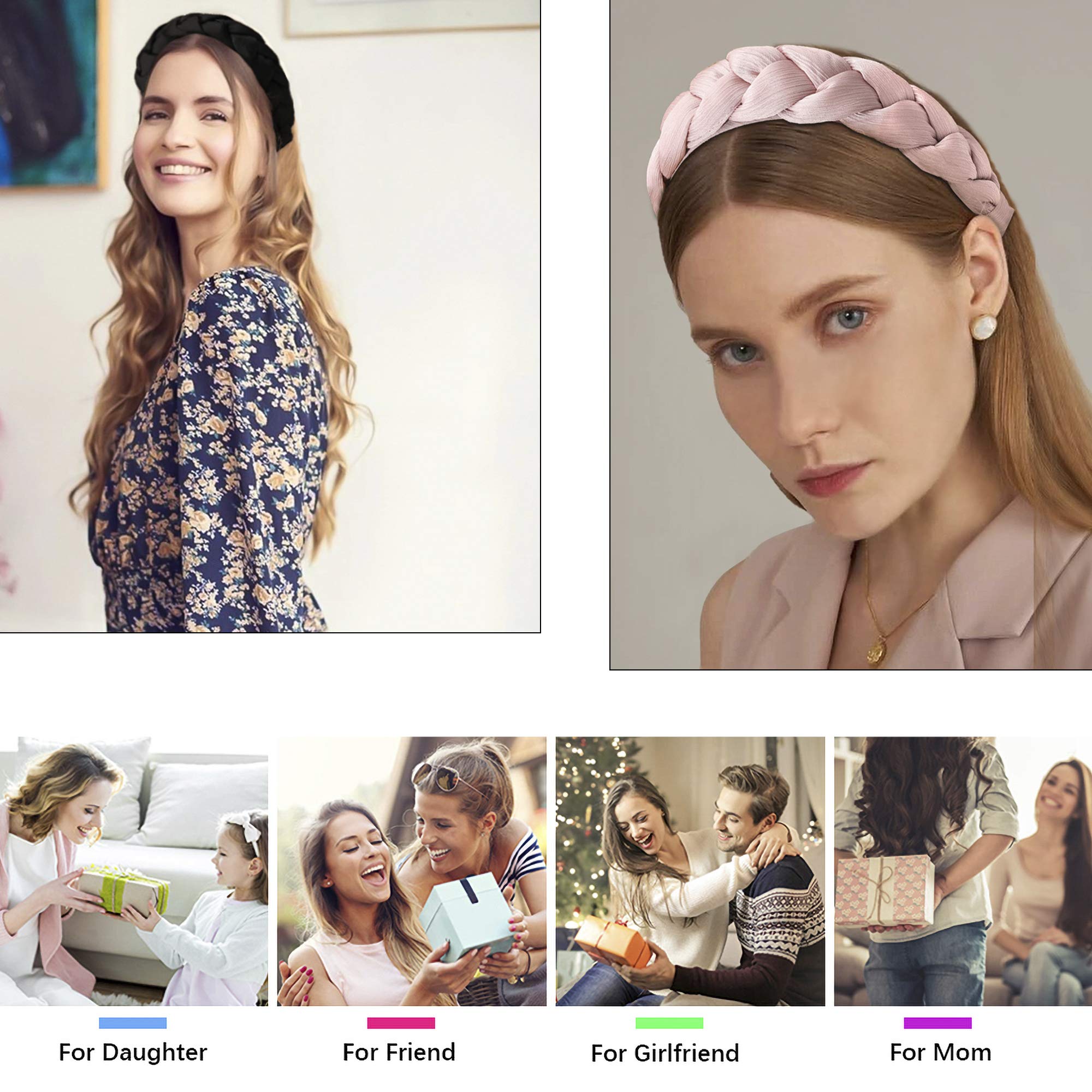 Diademas Niña Ivyu Diademas Para El Cabello Para Mujer, Diadema Anudada Ancha Turbante, A La Moda, Lindas Diademas Para El Cabello, Accesorios Para El Cabello Para Niñas Y Mujeres (YHHFG-017 Diademas Anchas
