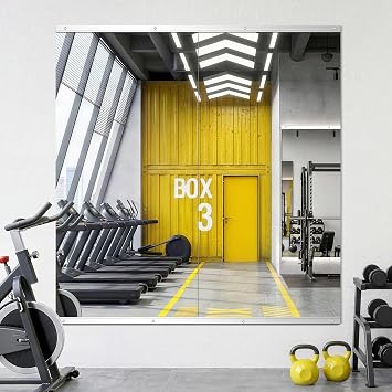 Home Gym Mirror for Wall, 50"x25"-2 PCS Full Length Workout Mirrors, Tempered Glass, HD Reflection, Large Frameless Body Mirror for Home Gym, Garage, Yoga, Dance, BedroomSilver