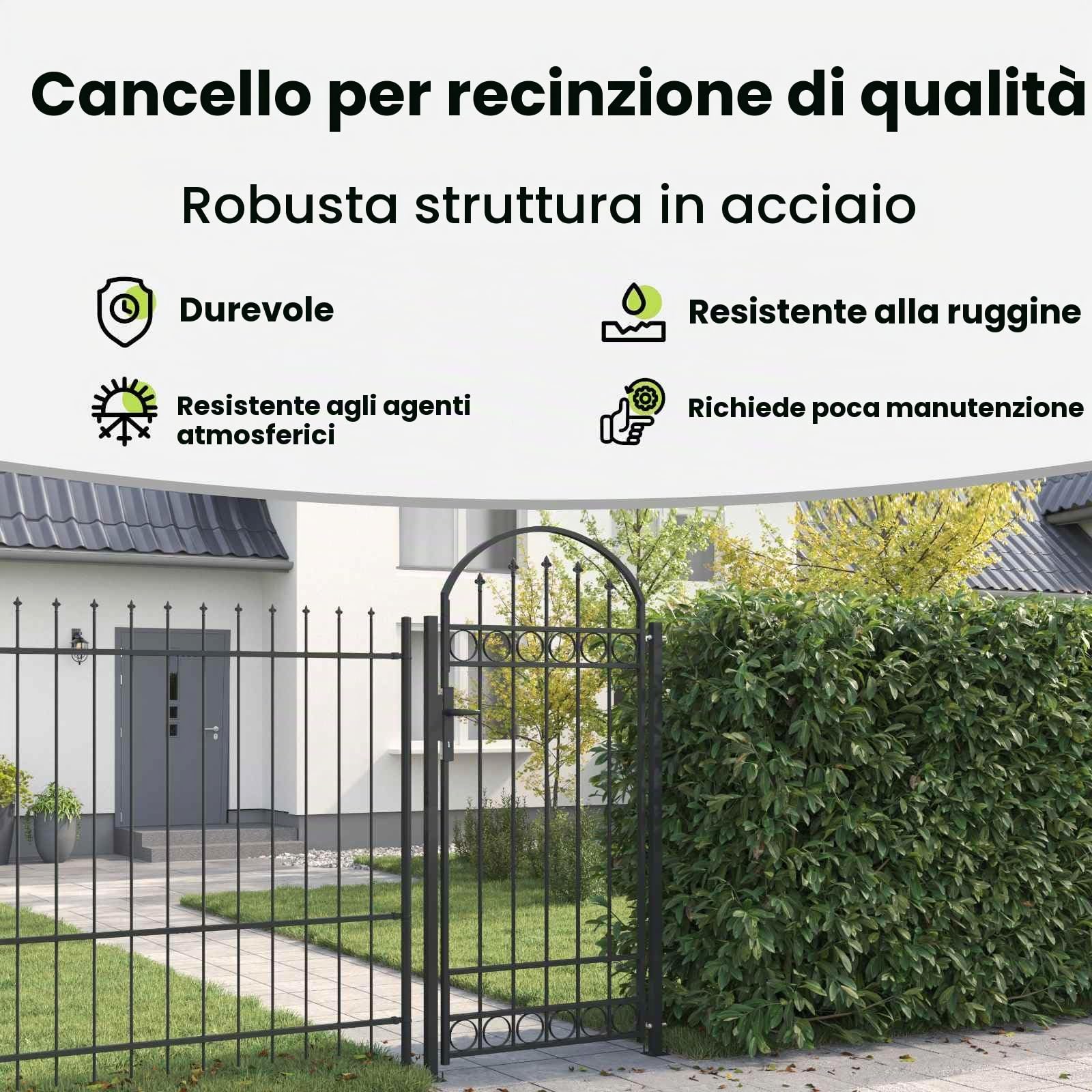 vidaXL Palo della recinzione ASSEN 200 x 88 x 14 cm Acciaio Grigio, Recinzione per Giardino e Terrazzo, Pilastri in Acciaio, Design Moderno, Soluzione Sicura per Esterni