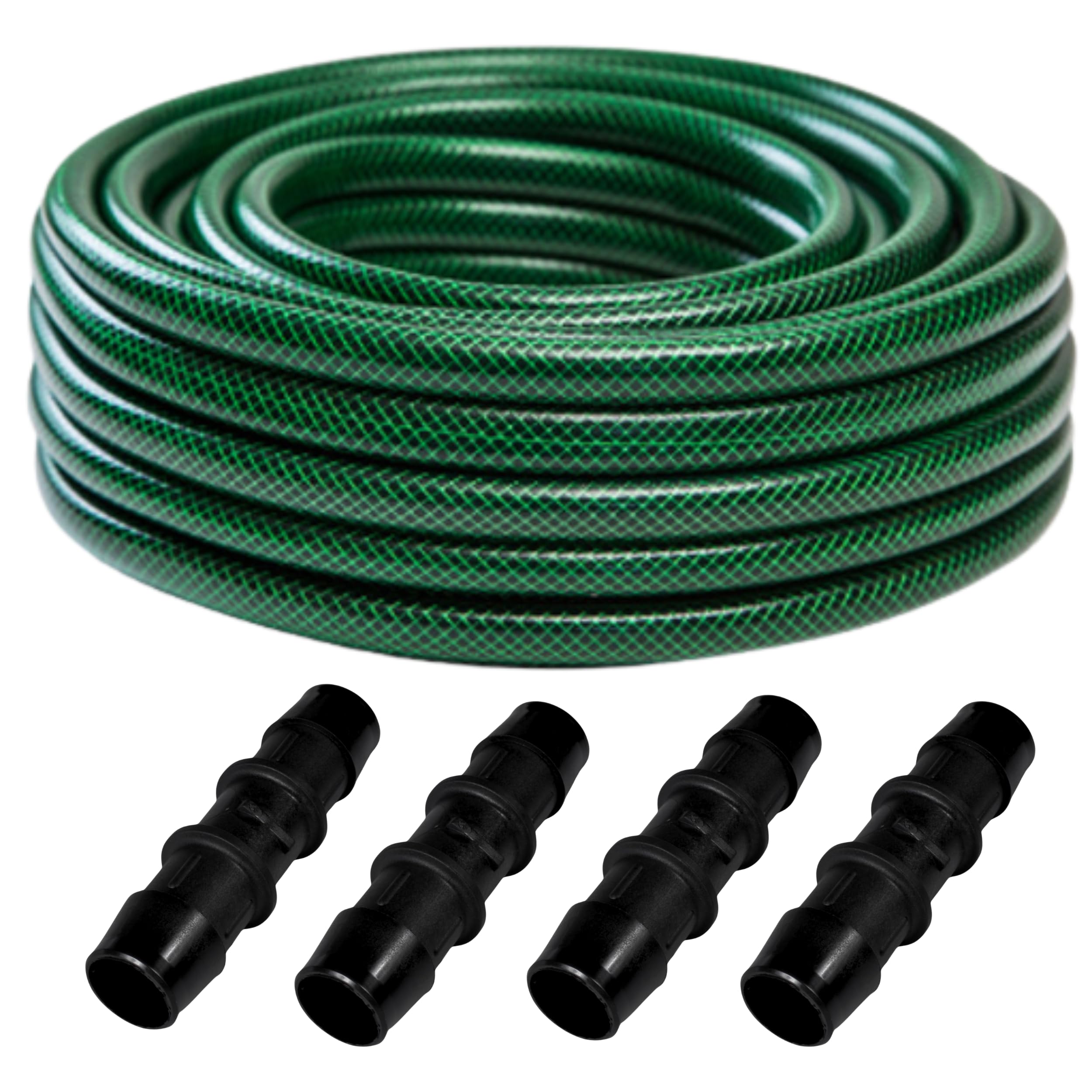 Garden Hose Set with Connectors and Sprayer, 33ft Flexible Water Hose, Durable, No-Kink (Expandable 10 Meter tube with 2 Connectors)