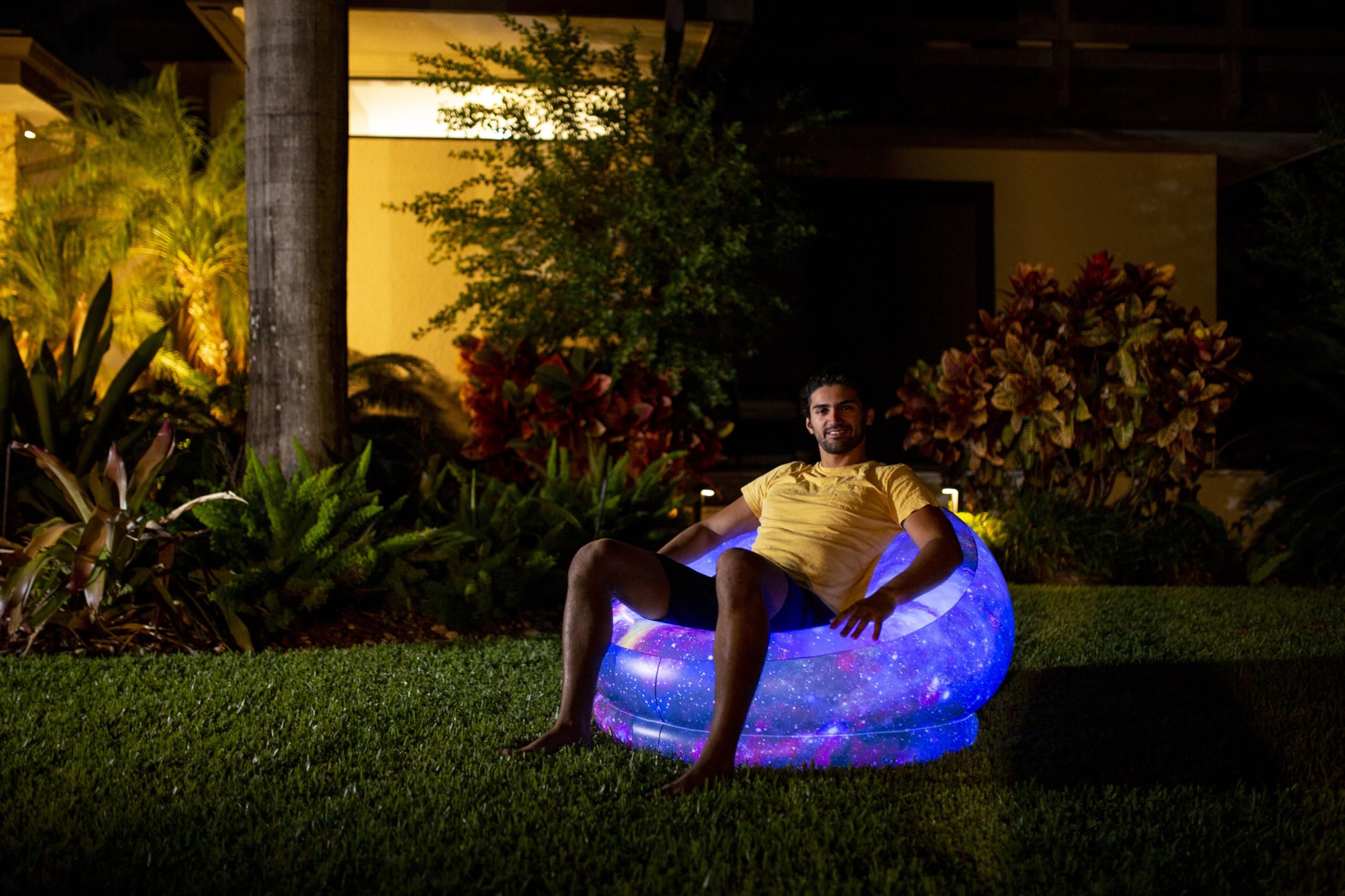 Sillas inflables LED iluminadas (silla de juego iluminada con LED de galaxia) 8