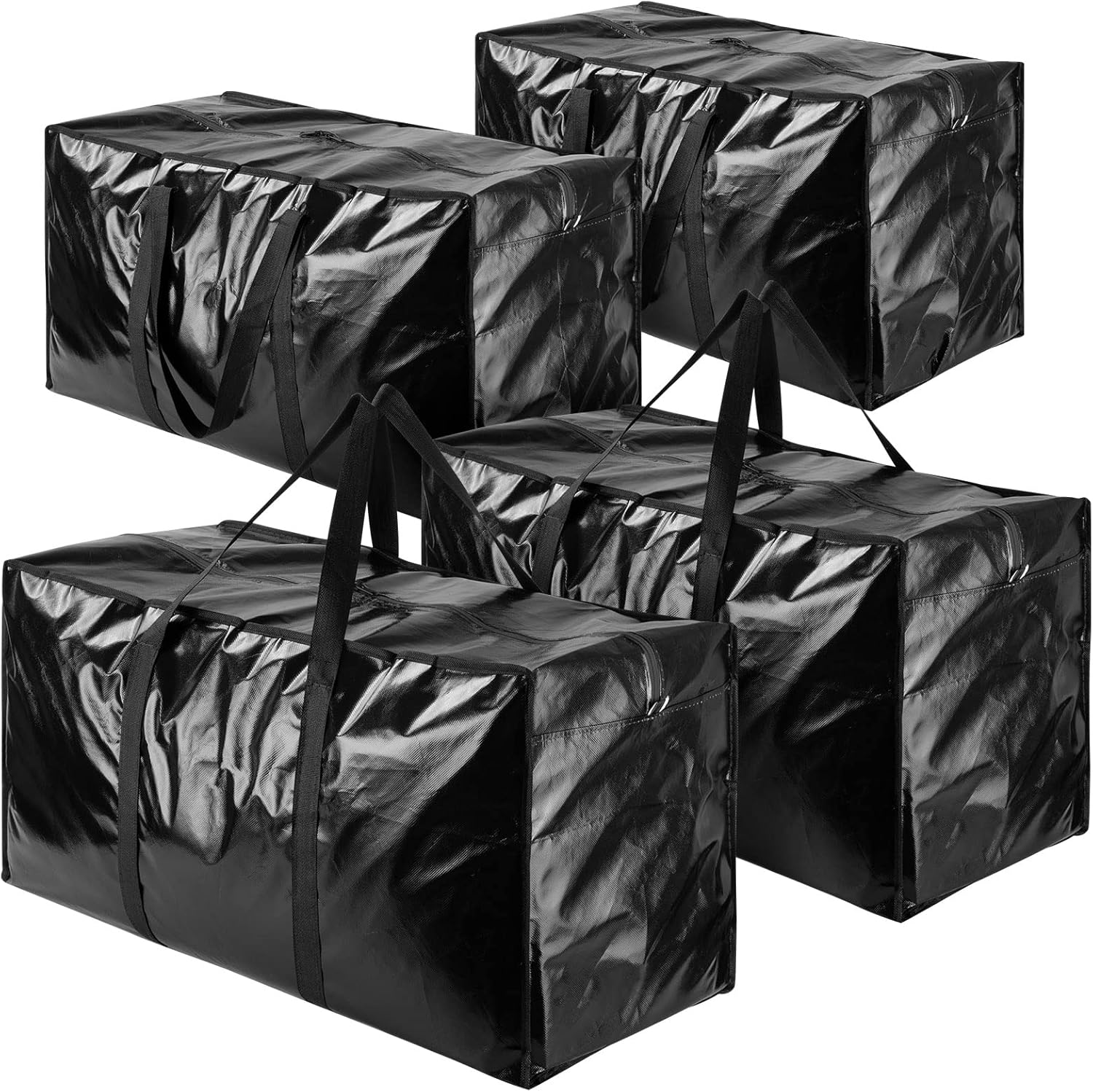 4 Pack 110L Extra Large Storage Bag, Waterproof Heavy Duty Big Clothe Storage Bags Boxes with