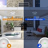 Vista 7 de Solar Ceiling Lights 2 Pack, Daytime & Night 3200K/4000K/6000K Dimmable Shed Lights with On/Off Switch & Remote, 120LED*2 Solar Lights Outdoor &