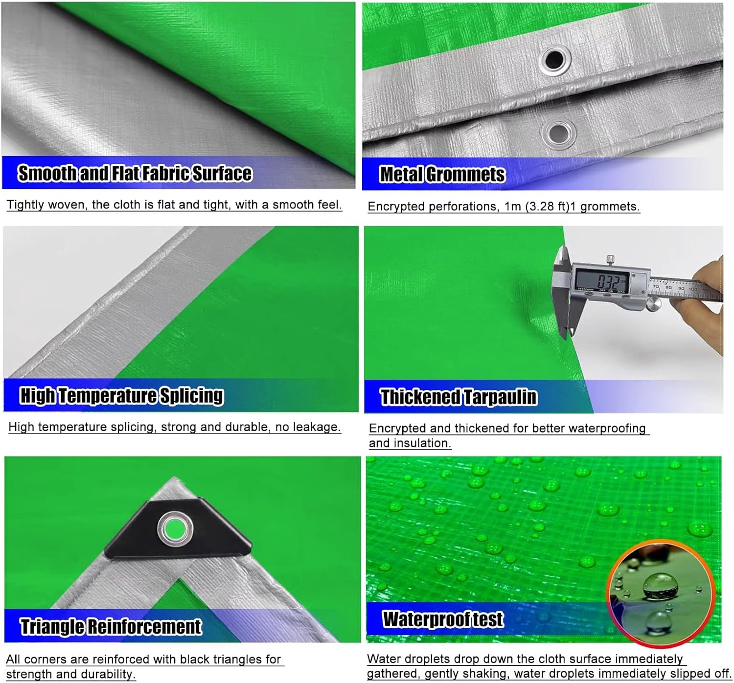 太陽と雨をカバーするPEプラスチックターポリン、2/3/4/5/6/7/8