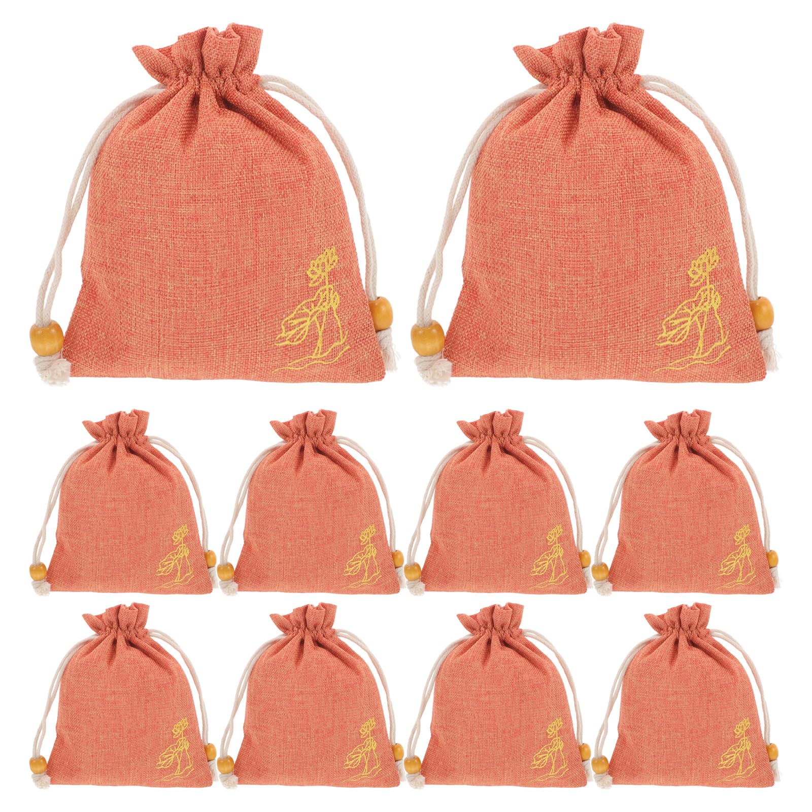 Ipetboom 5 Set Richiudibile Sacchetti Per Bomboniere Chiaro Borsa Stoffa Sacchetti Stoffa Ciondoli Per Bustine Di Profumo Sacchetto Di Imballaggio Della Bustina Tessuto Orange 10 Pezzi*5