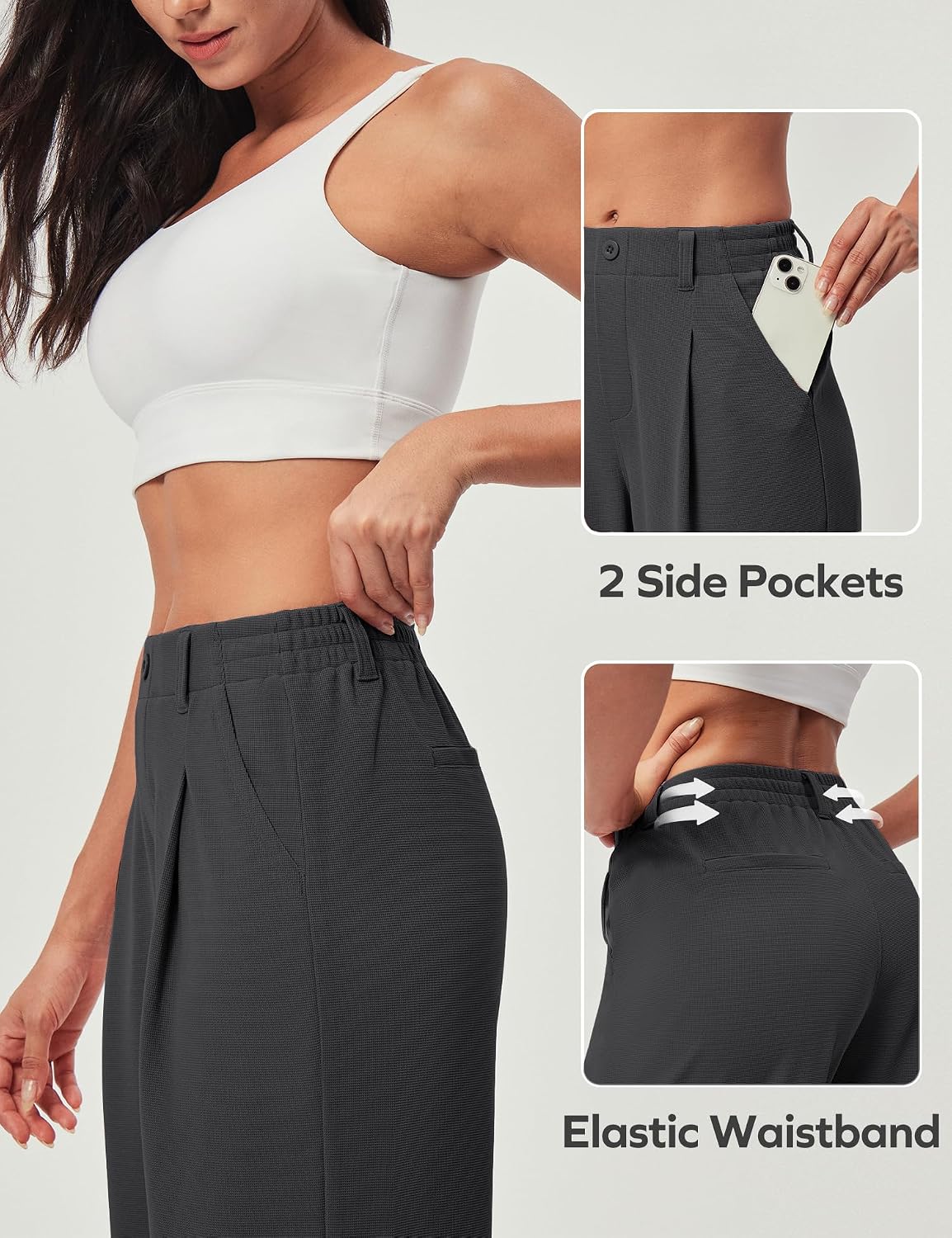 Ewedoos Wide Leg Pants Woman Stretchy Work Dress Pants Women Trendy 2026 Business Casual Outfits Comfort Fit Slacks Trousers