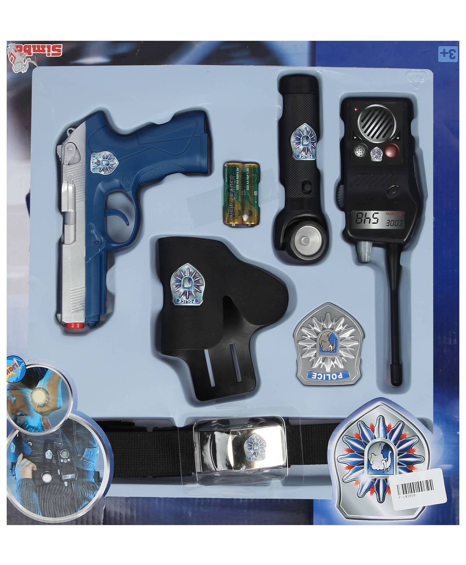 Kids Police Patrol Belt Set Inc Belt, Pistol, Holster, Walkie-Talkie, Working Flashlight & Badge | Kids Police Costume Set | Ages 3+