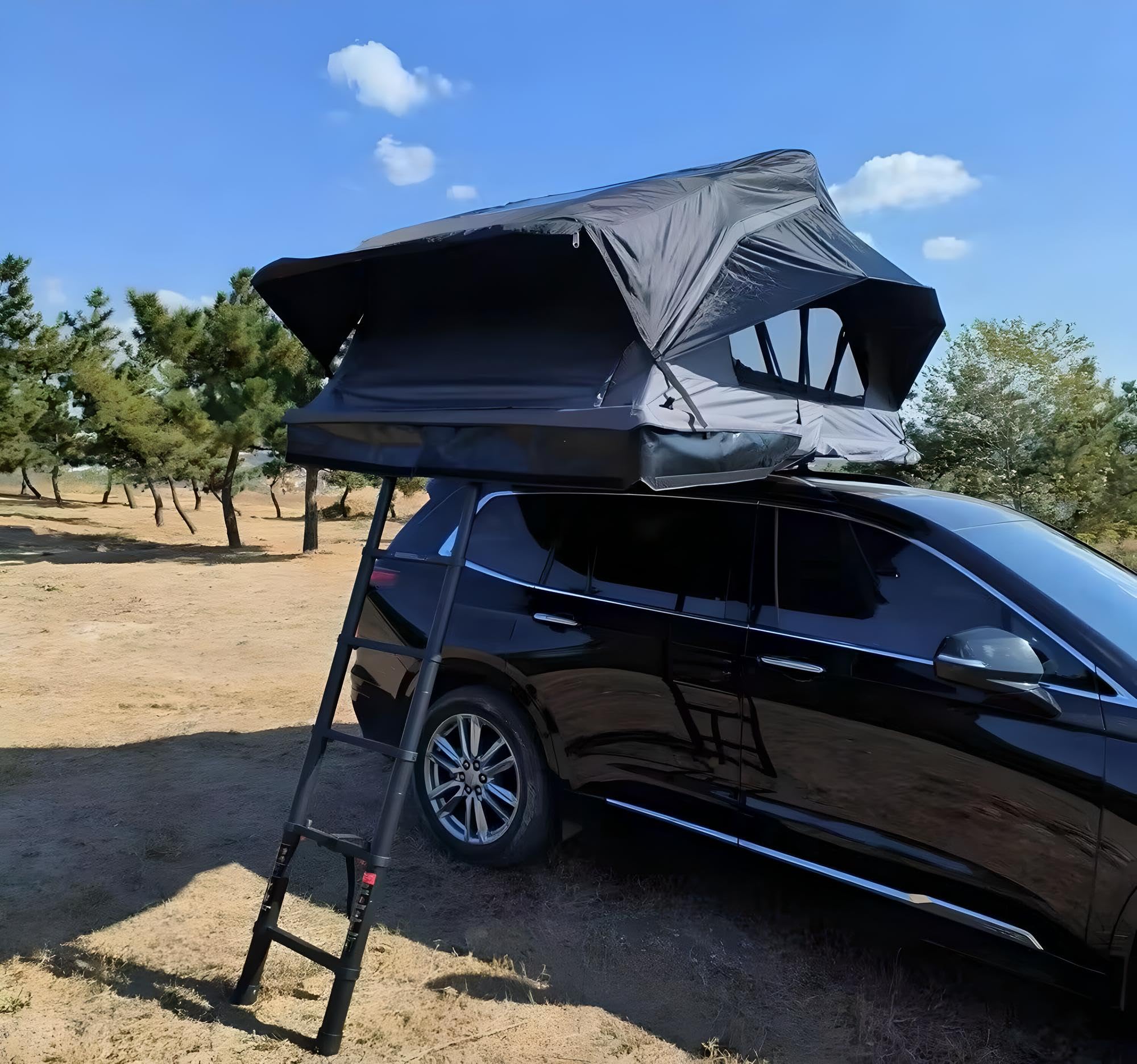 Autodachzelt Grau/Schwarz Softcase Dachzelt Auto 2 Größen
