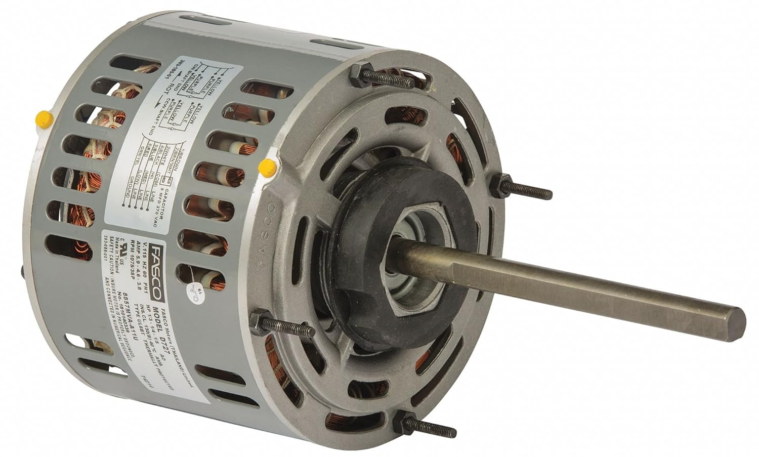 FASCO 1/3 HP Direct Drive Blower Motor, Permanent Split Capacitor, 1075 Nameplate RPM, 115 Voltage