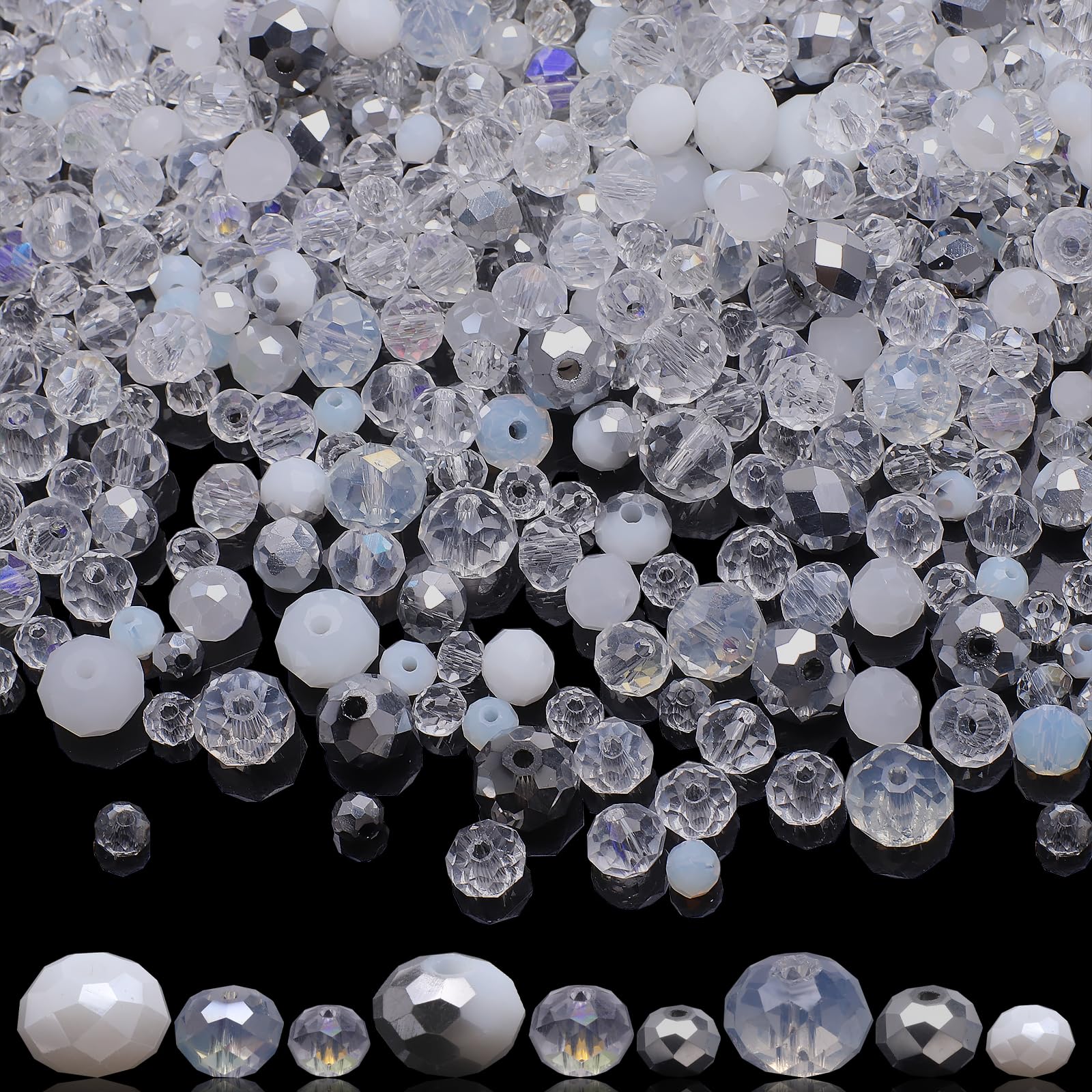 Amazon.com: KINGSHINE Crystal Rondelle Beads for Jewelry Making,1000pcs ...