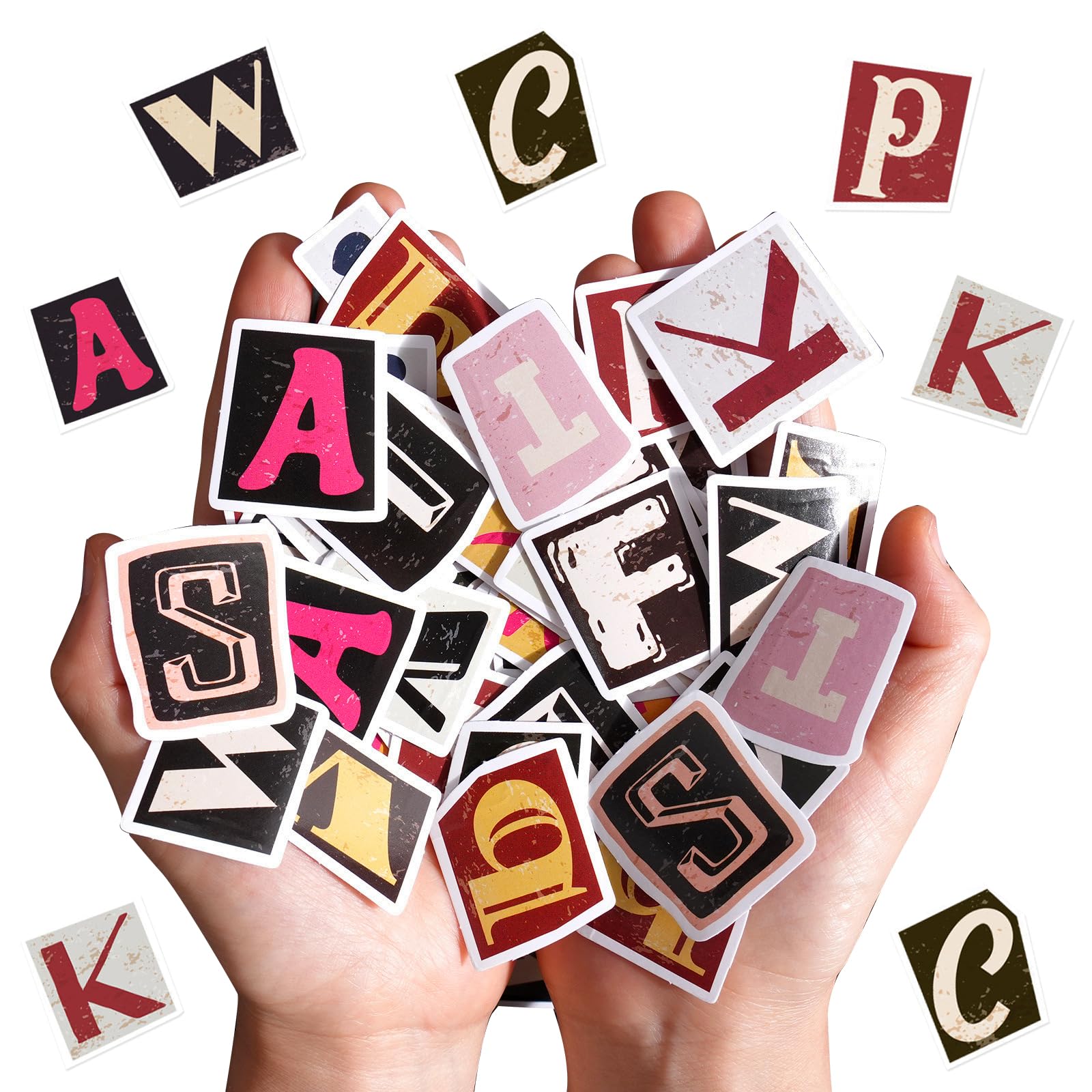 Vndkgn Multiple Colors 104 Pcs Letter Stickers,Self Adhesive Alphabet Scrapbook Letters Stickers Accessories For Scrapbooking Scrap Book Accessories Adults Supplies Aesthetic Vinyl Letter Sticker,Waterproof Diy Craft,Decor