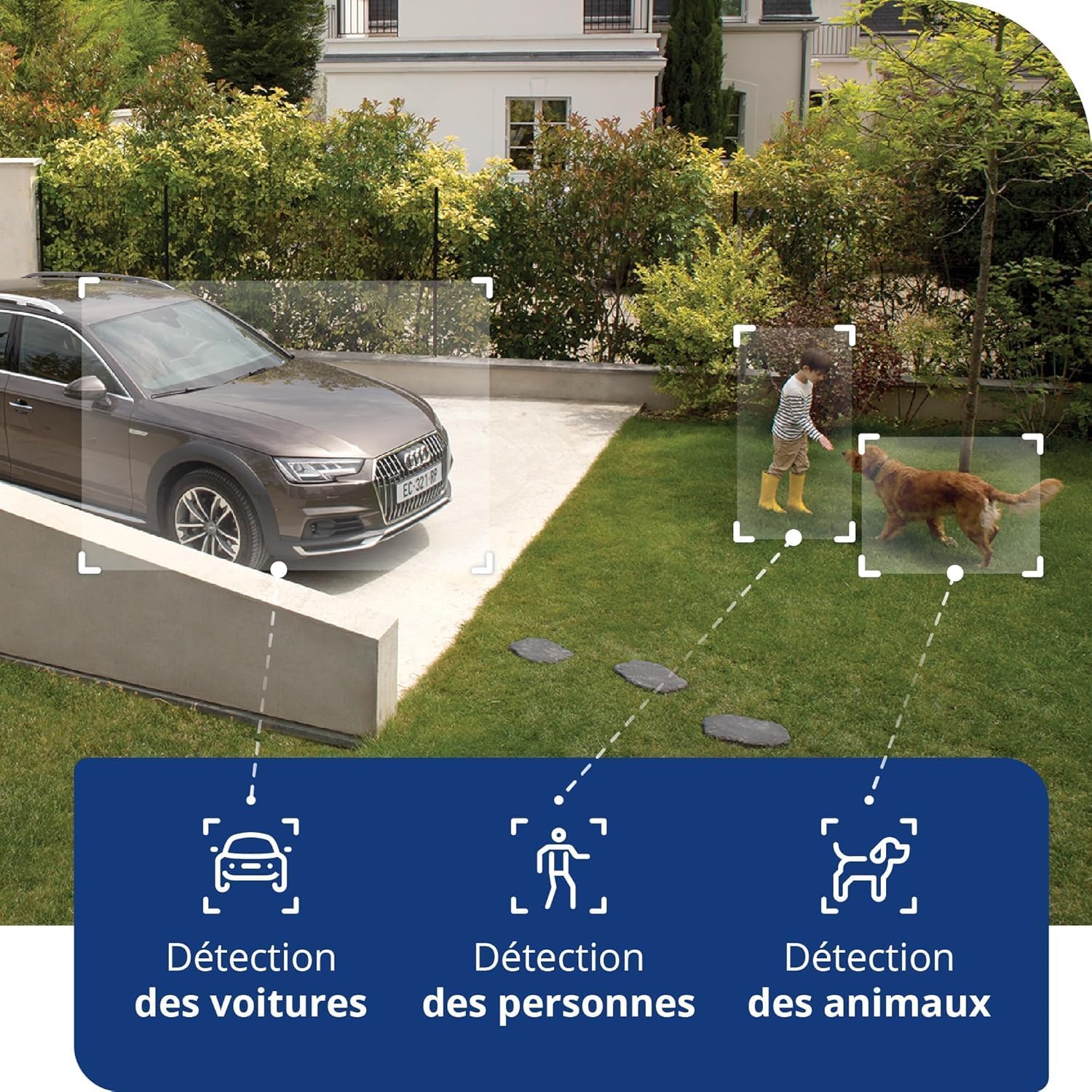 Netatmo Caméra de Surveillance Extérieure Intelligente avec Sirène 105dB, WIFI, Eclairage Intégré, Détection Des Mouvements, Vision Nocturne, Aucun Abonnement, Blanche, NOC-S-W-FR