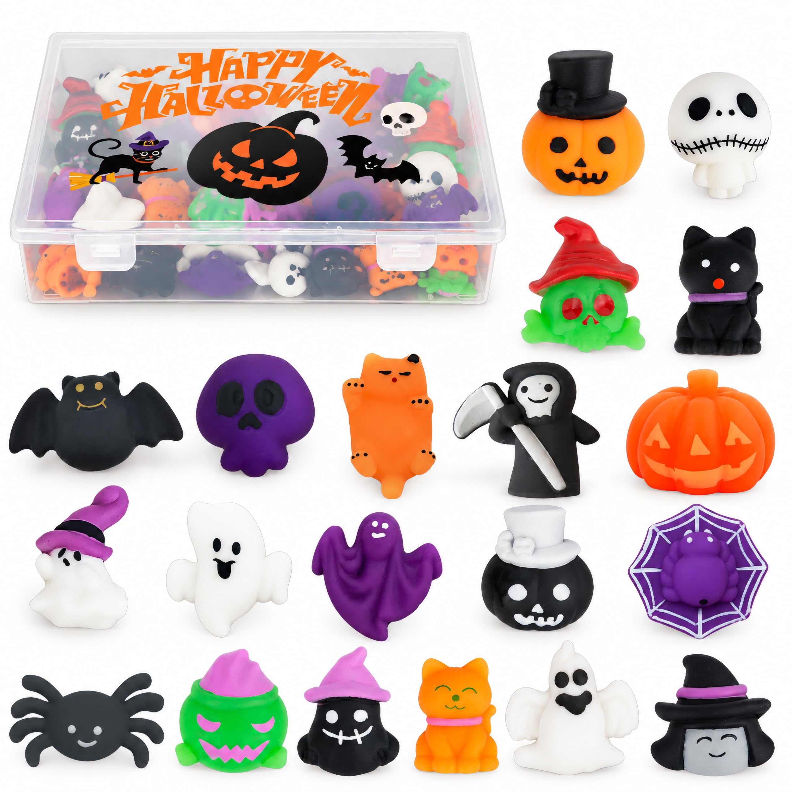 YESAH 20Pcs Halloween Party Favours, Goodie Bag Fillers with Storage Box