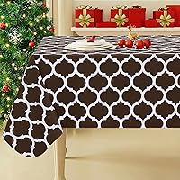 Vista 41 de Smiry - Mantel rectangular de vinilo impermeable con reverso de franela, lavable, a prueba de derrames, para mesa rectangular, comedor, campamento