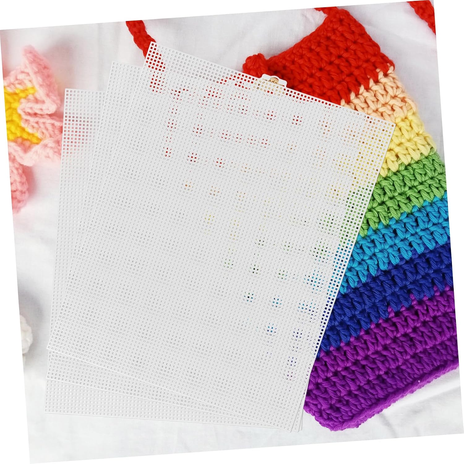 UTHCLO 6pcs Clear Plastic Canvas Sheets Versatile Mesh Embroidery Craft Sheets for Knitting Crocheting and DIY Projects Easy to Trim Durable Material for Precise Designs