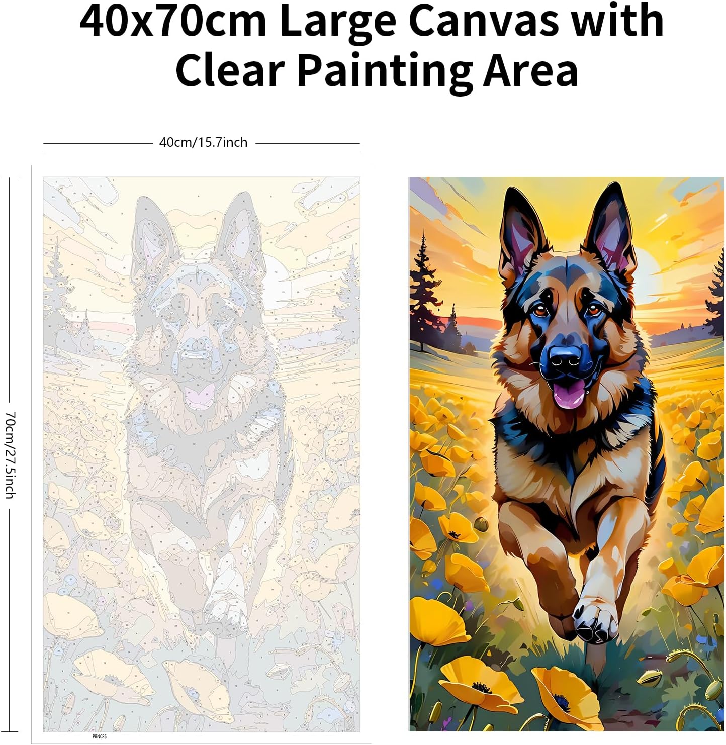 ARTGOTO Large Paint by Numbers for Adults German Shepherd image 4