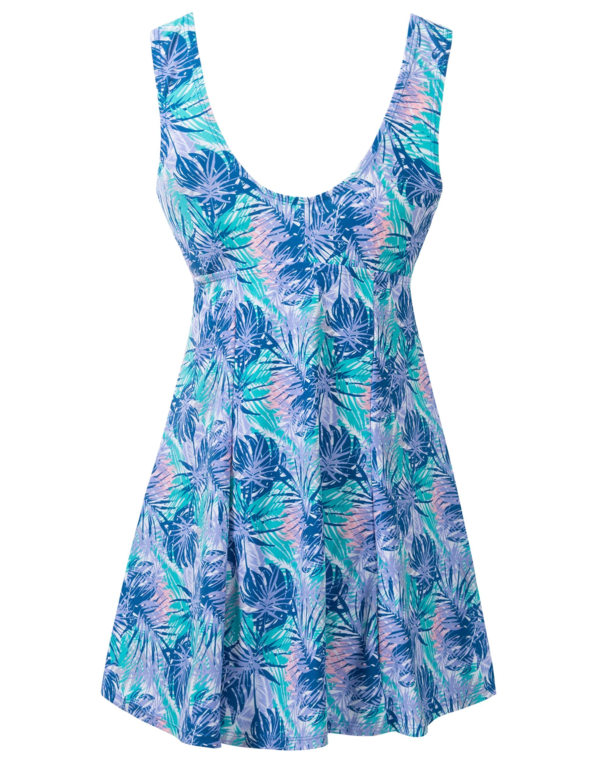 Wantdo Costume da Bagno Estate Taglie Forti Costume Intero Alta Vita Push Up Swimsuit per Mare e Spiaggia Donna Un Pezzo