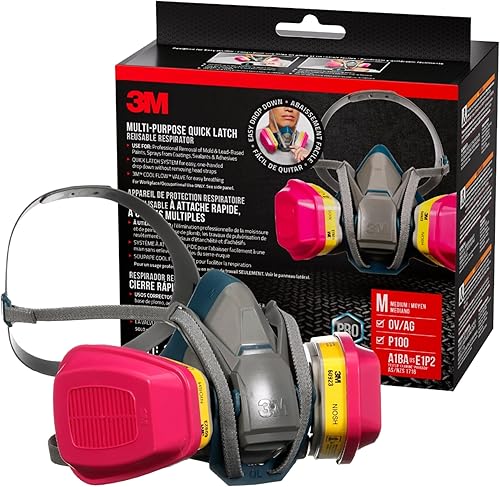 3M - 65023QLHA1-C Pro - Respirador multiusos con cierre rápido, mediano