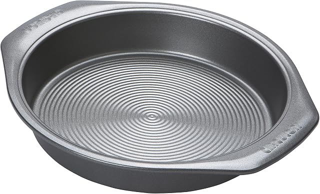 Circulon Momentum Round 9 Inch Cake Tins for Baking - Non Stick Round Cake Tin 23cm with Extra Large Handles, Grey Carbon Steel, Dishwasher Safe Bakeware