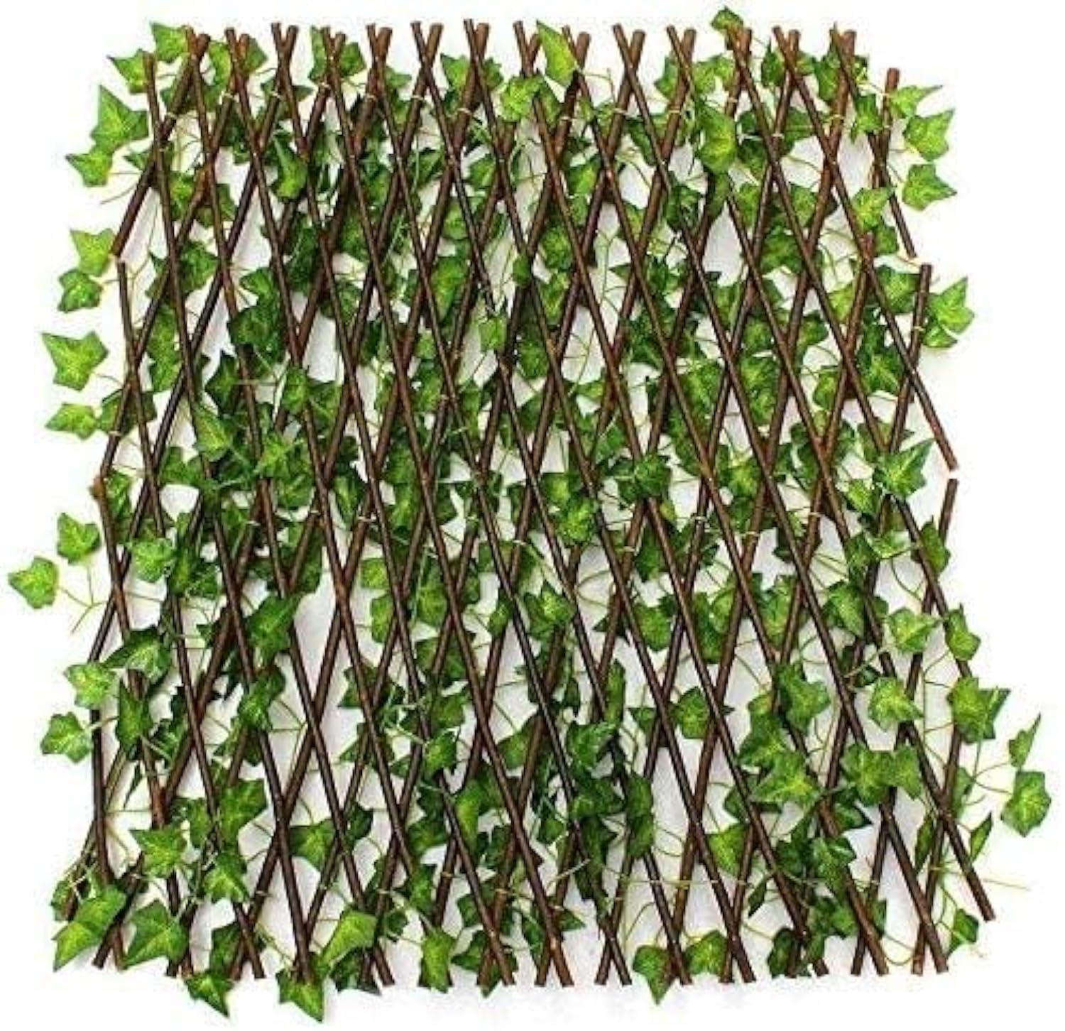 Expandable Bamboo Garden Fence with Artificial Green Ivy Leaves Charming Home Garden Wall Decoration and Wicker Fence with a Touch of Nature
