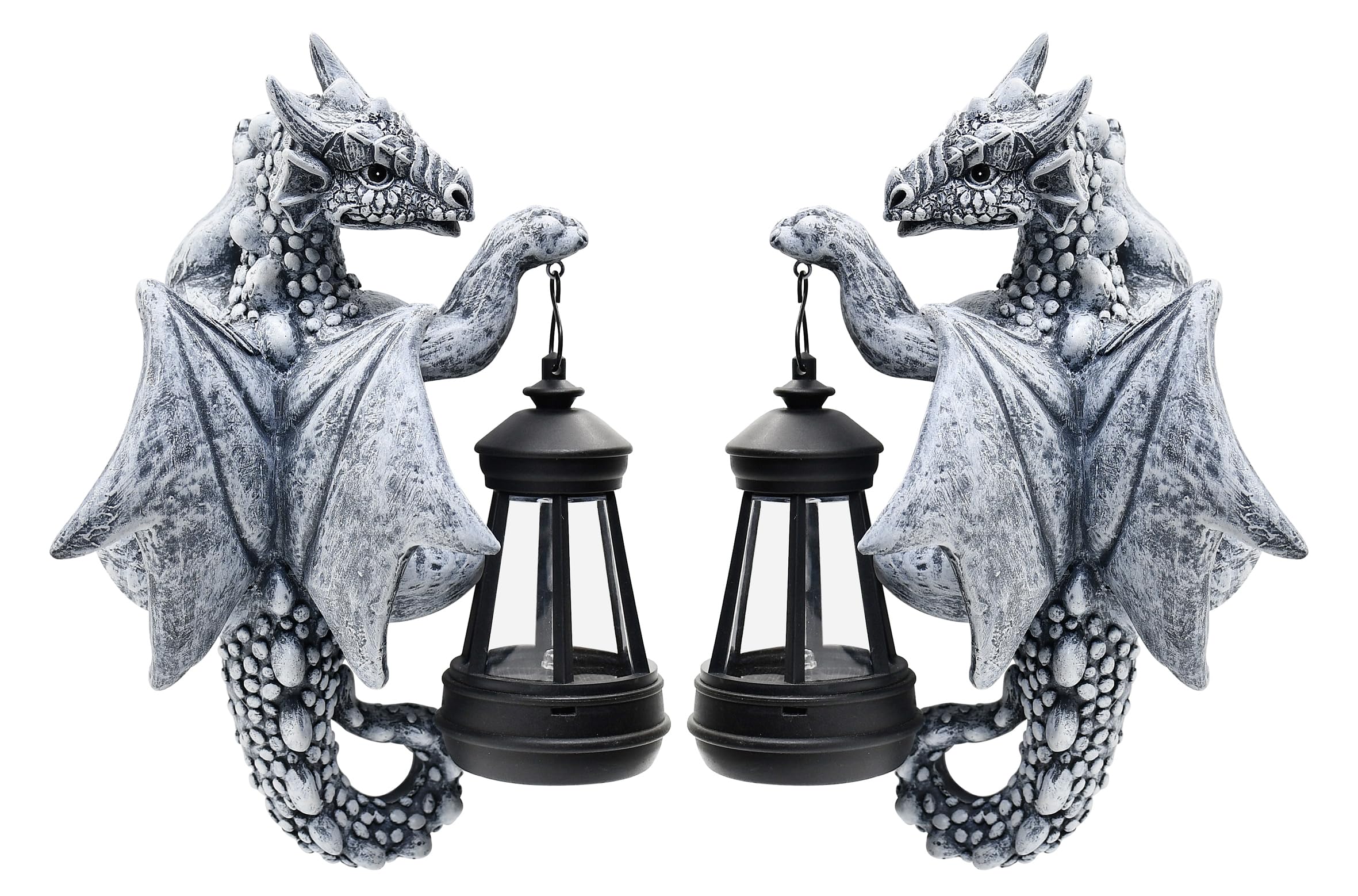 Photo 1 of Goodeco Dragon Tree Hugger with Solar Lantern Garden Statue 2-Pack