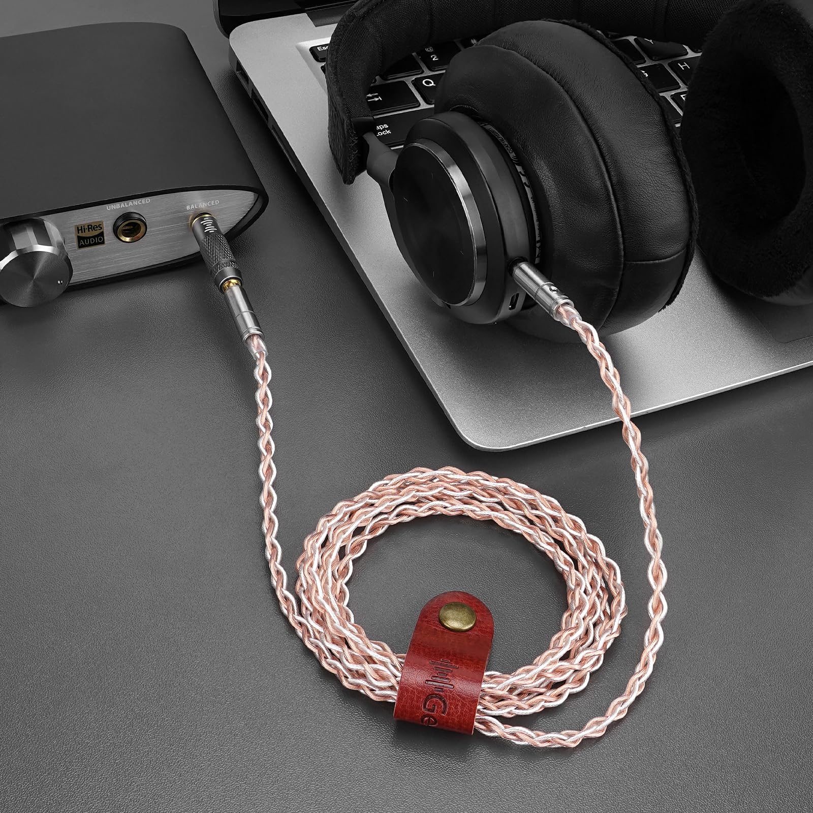 GEEKRIA Apollo Câble audio amélioré plaqué argent compatible avec Sony WH-1000XM6, Skullcandy Crusher ANC 2, Beats Solo 4, câble de remplacement 3,5 mm (1,5 m)