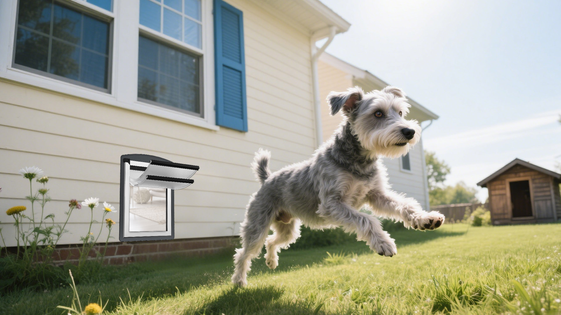 FreeStanding Large Dog Door for Interior & Exterior Walls, Dog